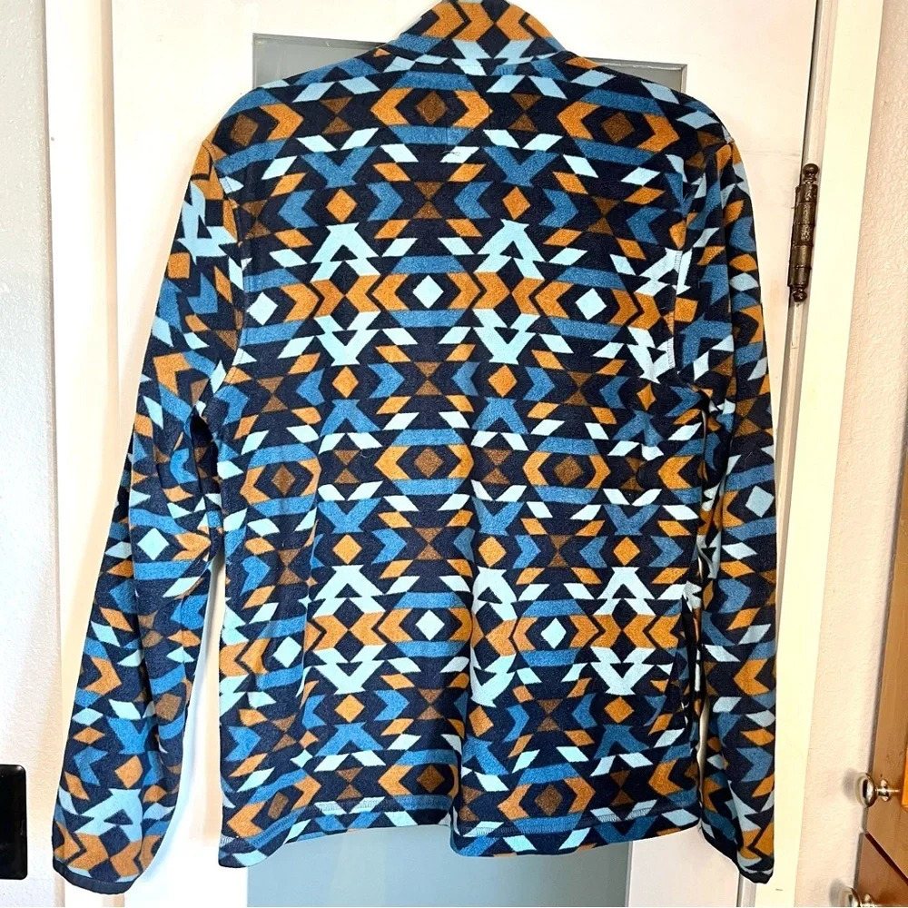 Sonoma Jacket Mens Size Medium Supersoft Arctic Fleece Blue Aztec Full Zipper - Picture 6 of 11